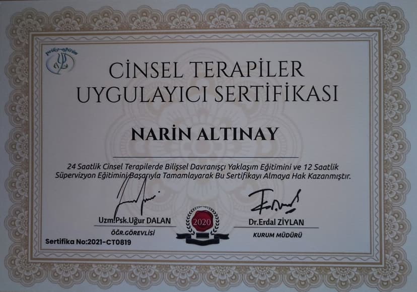 Cinsel Terapiler Uygulayıcı Sertifikası