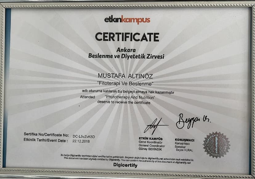 mesleki iletişim ve kariyer,lisans diploma,bariatrik cerrahi beslenmesi, Fitoterapi ve beslenme