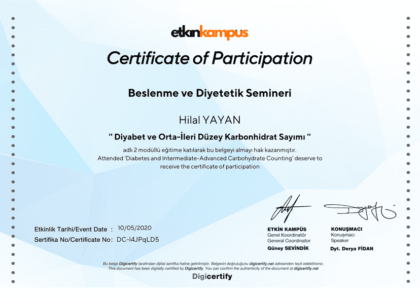 DİYABET VE ORTA-İLERİ DÜZEYDE KARBONHİDRAT SAYIMI