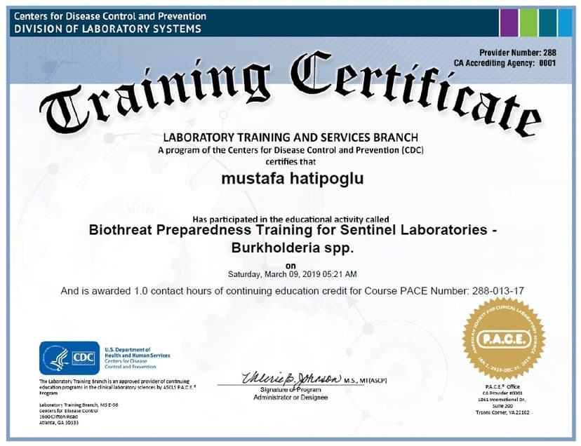 Biothreat Preparedness Training for Sentinel Laboratories - Burkholderia spp.