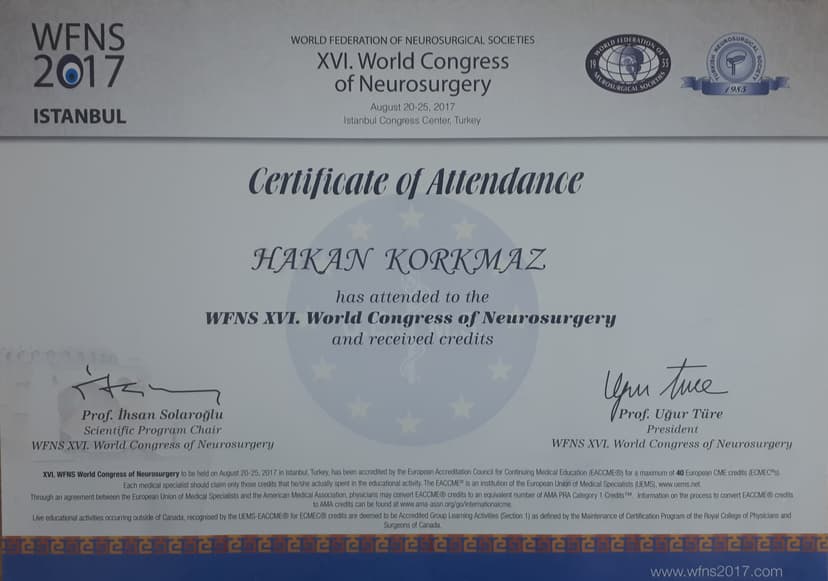 XVI.WORLD CONGRESS OF NEUROSURGERY