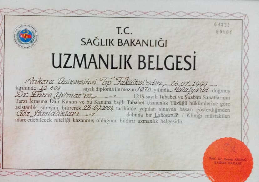 Uzmanlık Belgesi