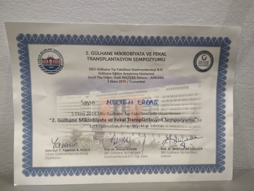 2. Gülhane Fekal Mikrobiyota ve Fekal Transplantasyon Sempozyumu