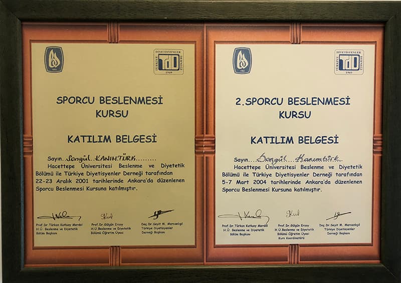 Sporcu Beslenmesi Sertifikası 1-2