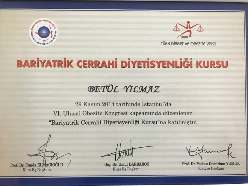 BARİYATRİK CERRAHİ DİYETİSYENLİĞİ KURSU