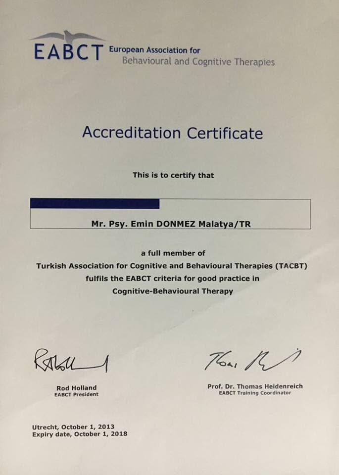 EABCT European Associationfor Behavioural and Cognitive Therapies