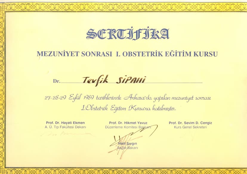 Mezuniyet Sonrası 1. Obstetrik Eğitim Kursu