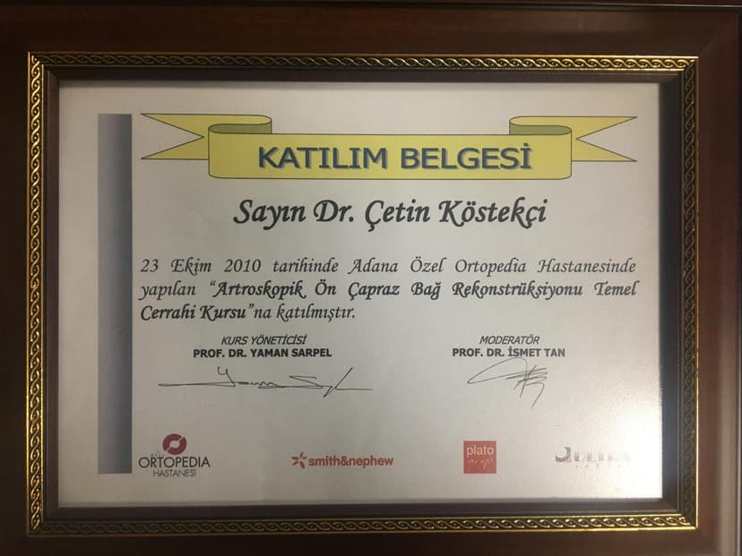 ARTROSKOPİK ÖNÇAPRAZ BAĞ OREKONSTRUKSİYONU KURSU