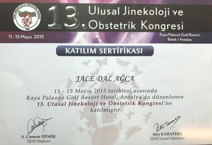 13. Ulusal Jinekoloji ve Obstetrik Kongresi
