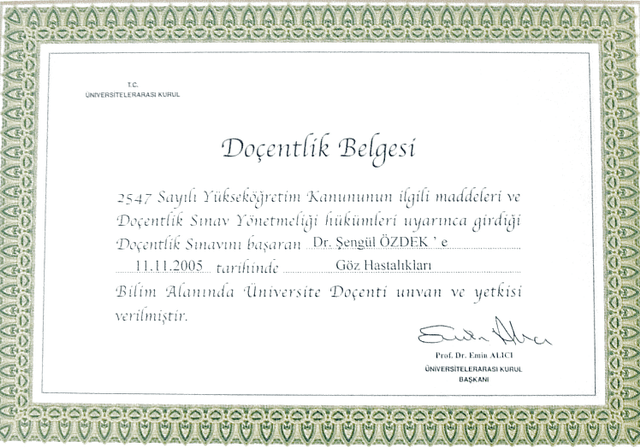 Doçentlik Belgesi