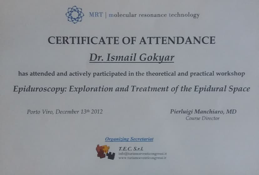 İsmail Gökyar Sertifika