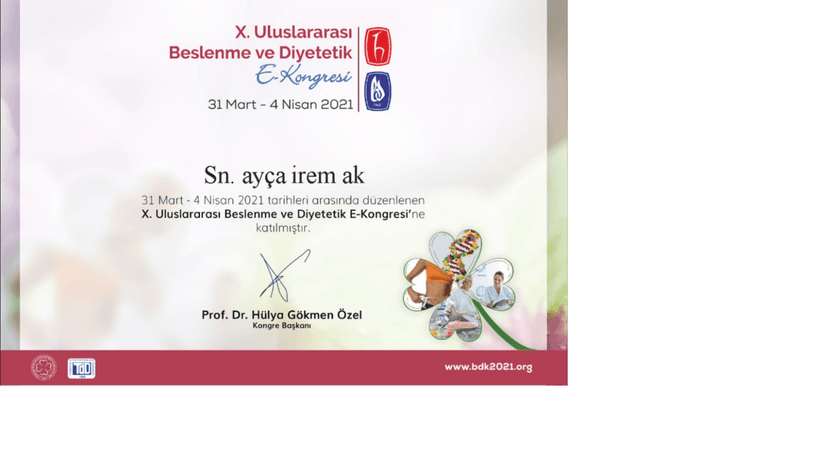 10. Uluslararası Beslenme ve Diyetetik Kongresi