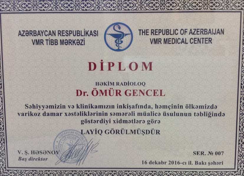 Azerbeycan Radyoloji Hekimi Diploması