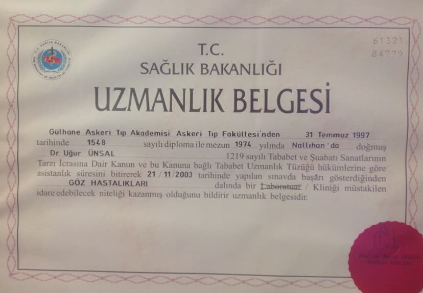 Uzmanlık belgesi