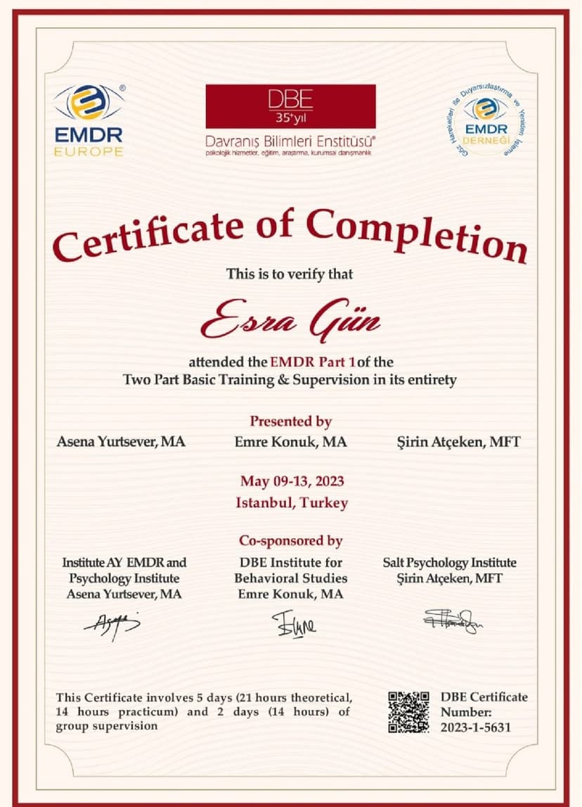 EMDR Uygulayıcı Sertifikası