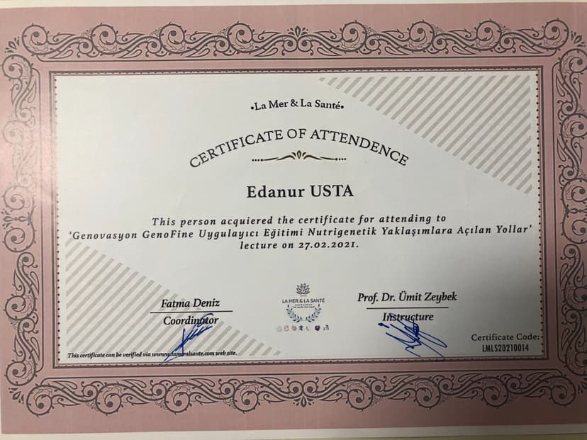 Genovasyon Genofine Uygulayıcı Eğitimi Nutrigenetik Yaklaşımlara Açılan yollar