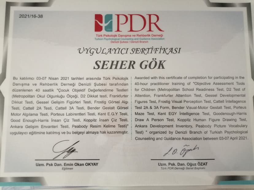 Çocuk Objektif Değerlendirme Testleri