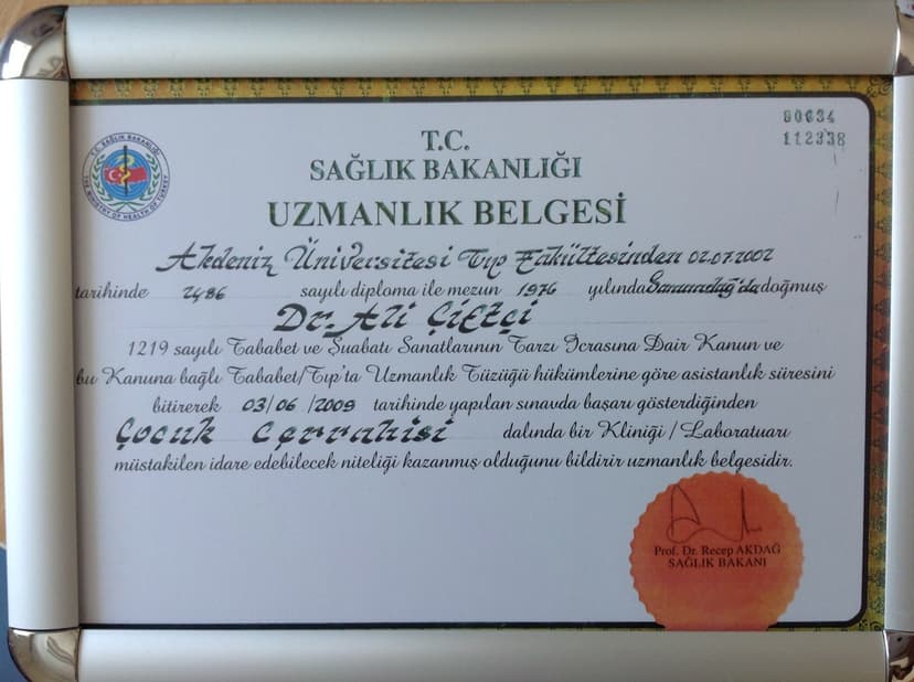Uzmanlık Belgesi
