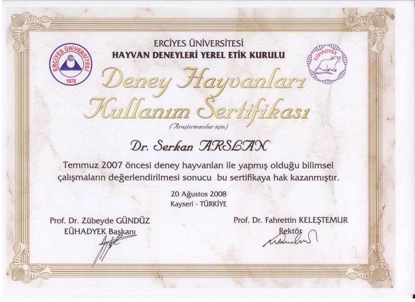 2008- DENEY HAYVANLARI KURSU 2