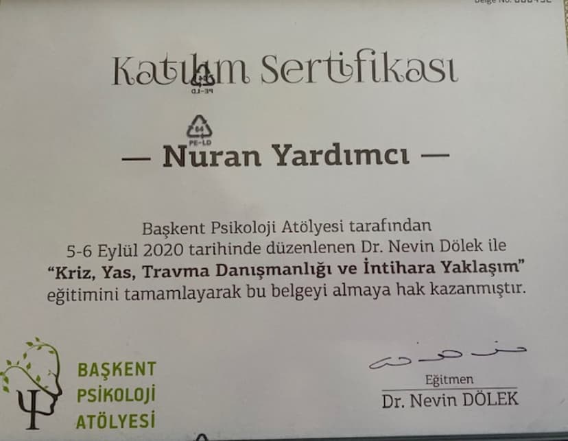 Kriz, Yas, Travma ve İntihara Yaklaşım Eğitimi
