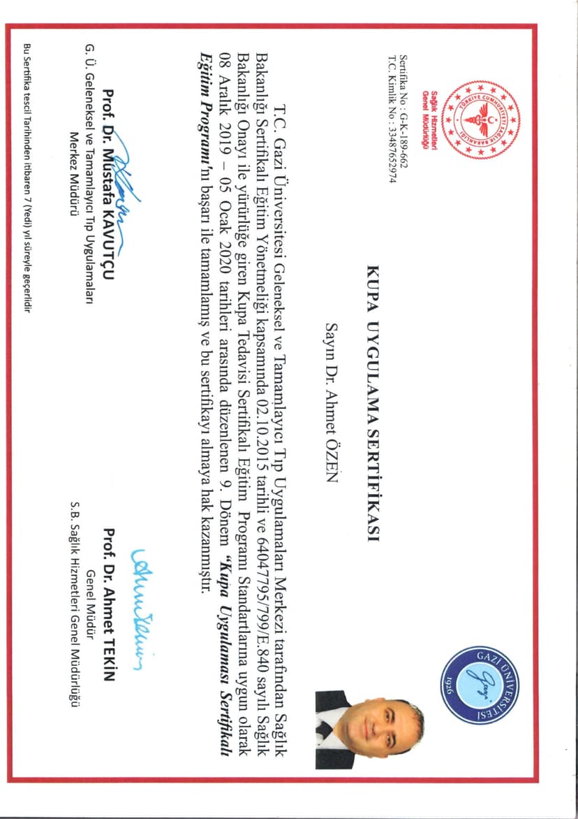 KUPA UYGULAMA SERTİFİKASI