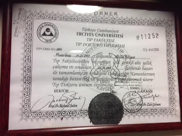Tıp Doktoru Diploması-1997