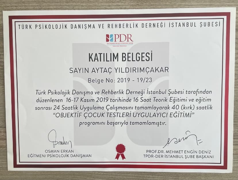 OBJEKTİF ÇOCUK TESTLERİ