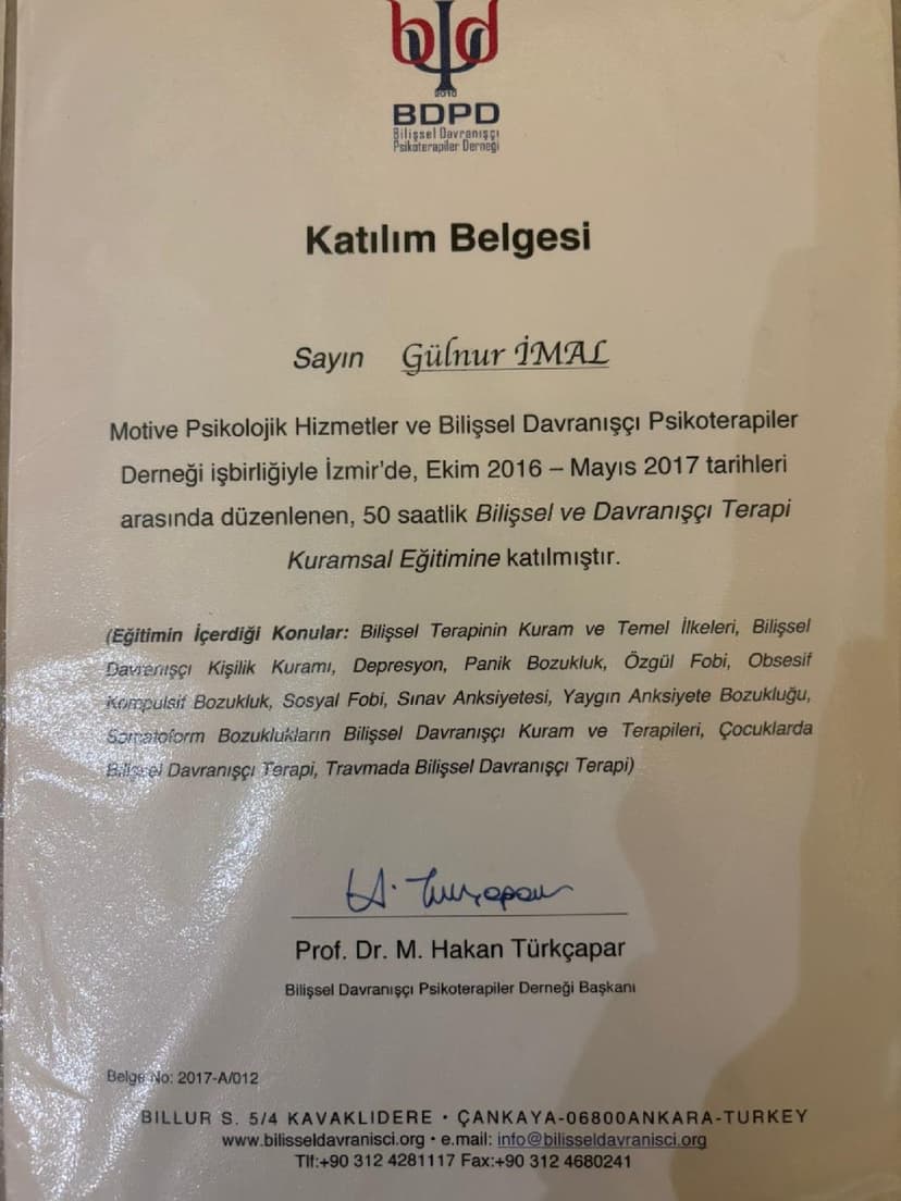 bilişsel davranışçı terapi