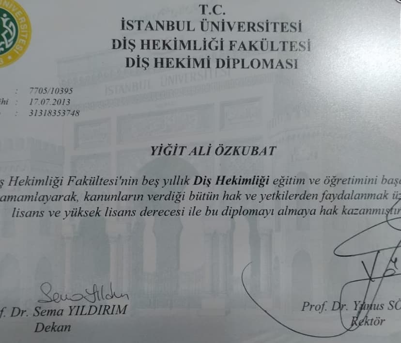 Diş Hekimliği Diploması