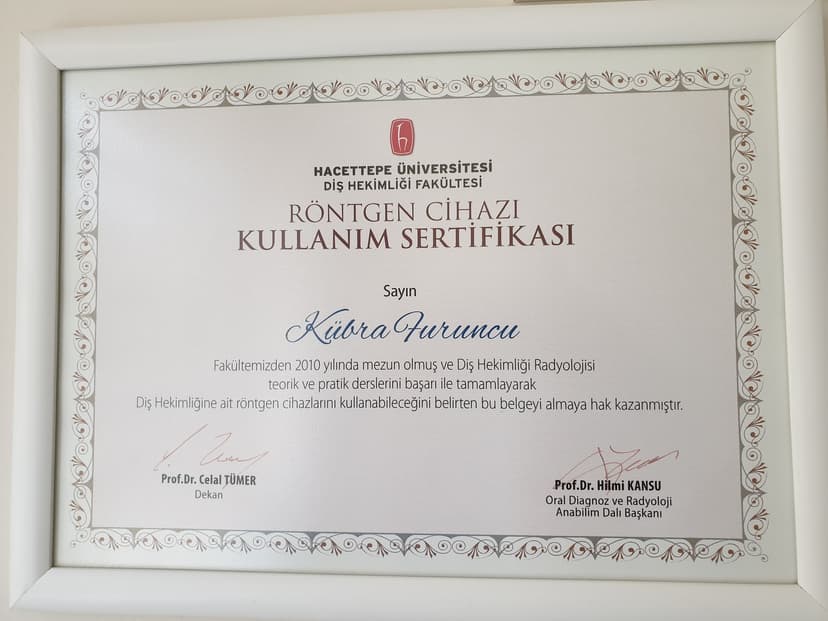 Röntgen cihazı kullanım sertifikası