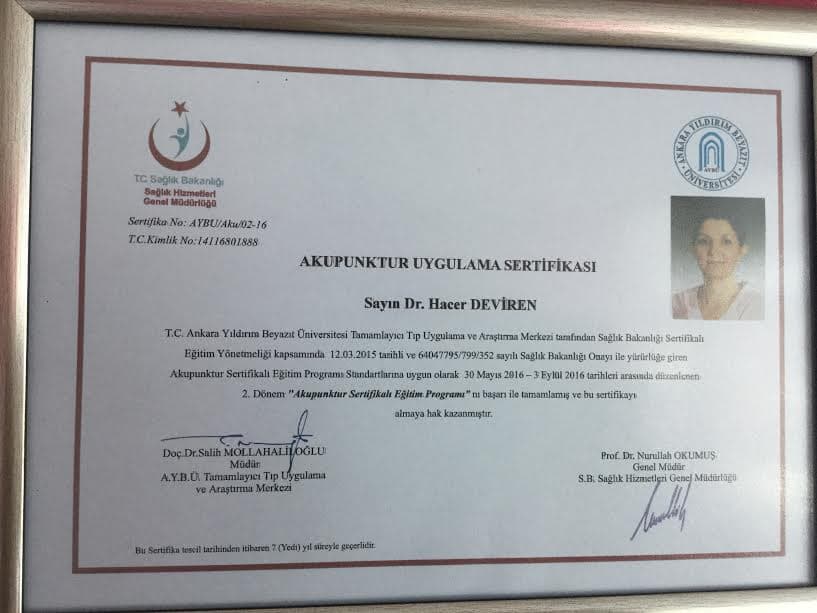 Akupuntur Uygulama Sertifikası