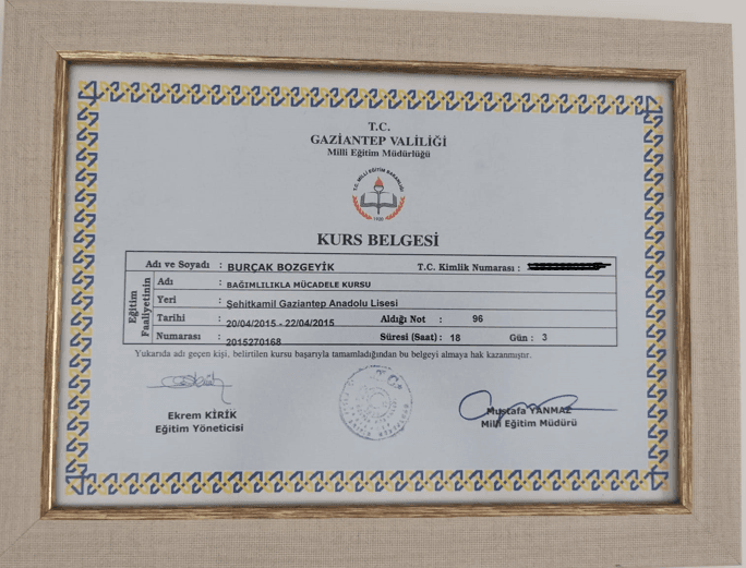 BAĞIMLILIKLA MÜCADELE KURSU