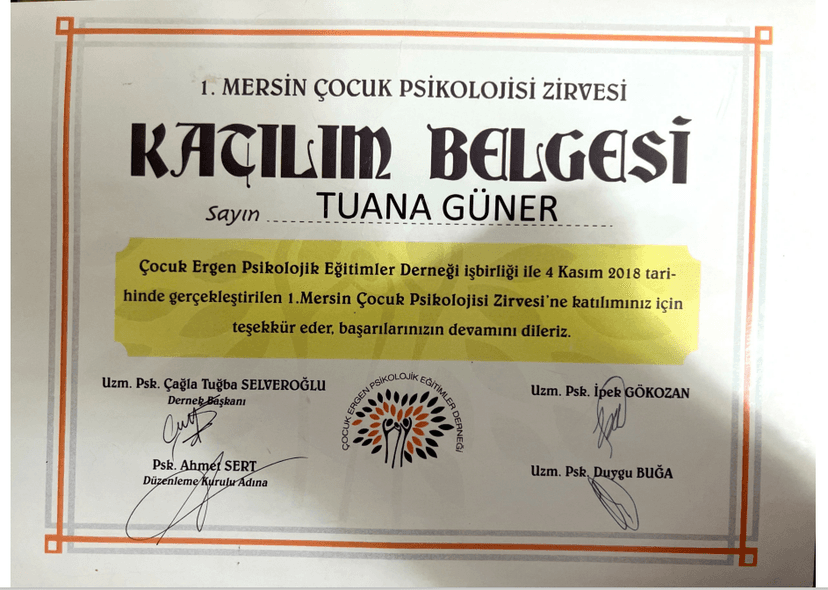 Çocuk Ergen Psikolojij Eğitimleri