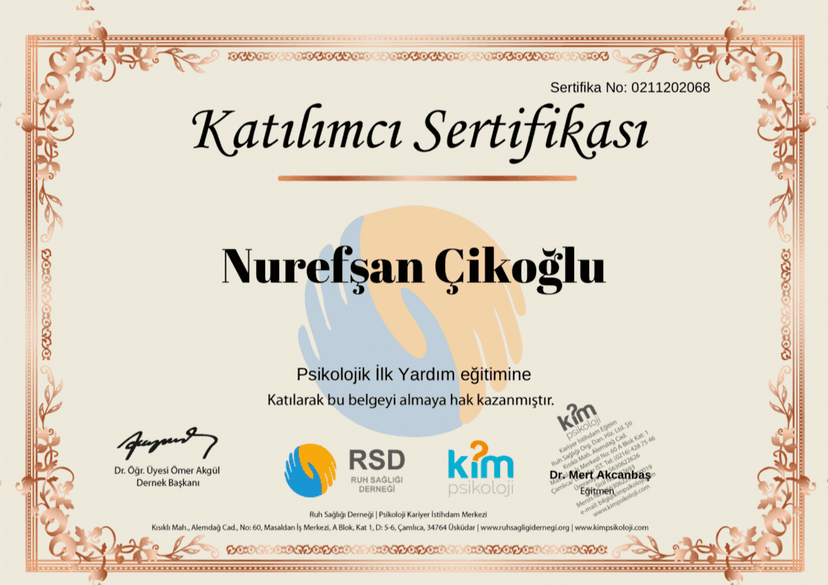 Kim Psikoloji ‘Psikolojik İlk Yardım Eğitimi’