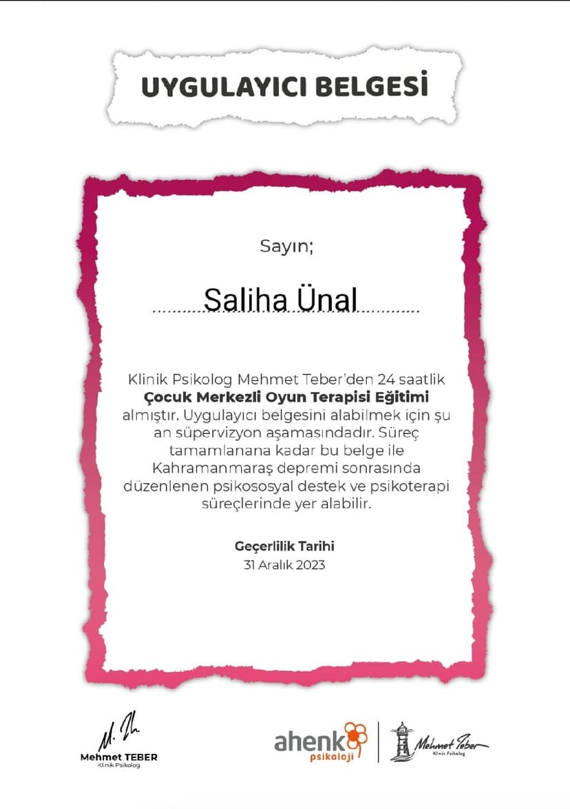 Çocuk Merkezli Oyun Terapisi Eğitimi