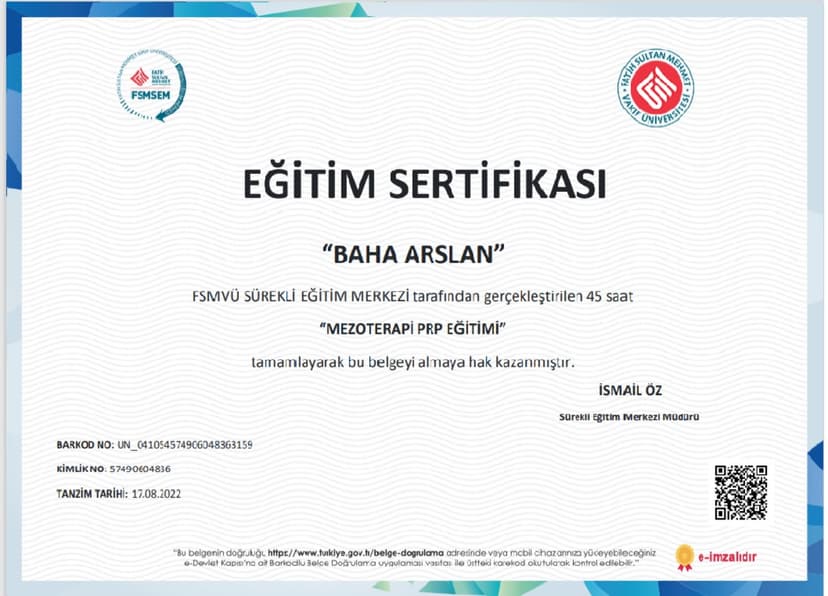 MEZOTERAPİ-PRP EĞİTİMİ