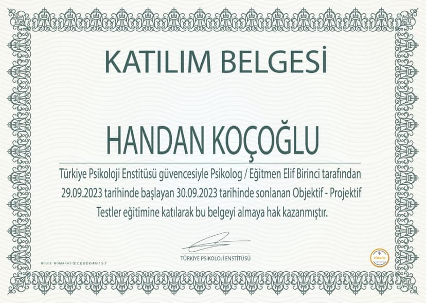 katılım belgesi