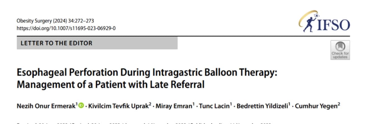 Esophageal Perforation During Intragastric Balloon Therapy: Management of a Patient with Late Referral